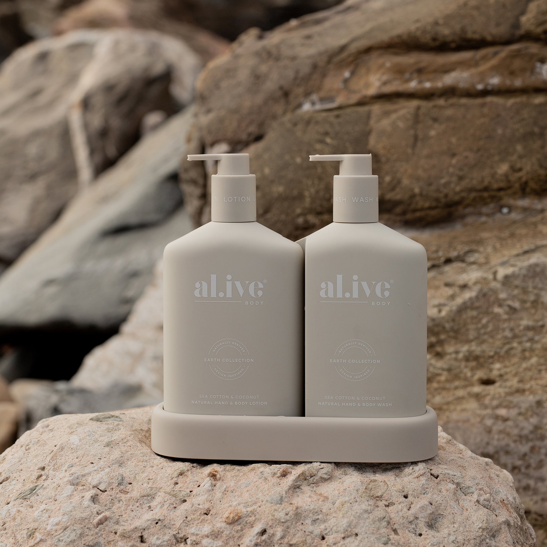 Rodwell and Astor - AL.IVE Wash & Lotion Duo +Tray - Sea Cotton & Coconut