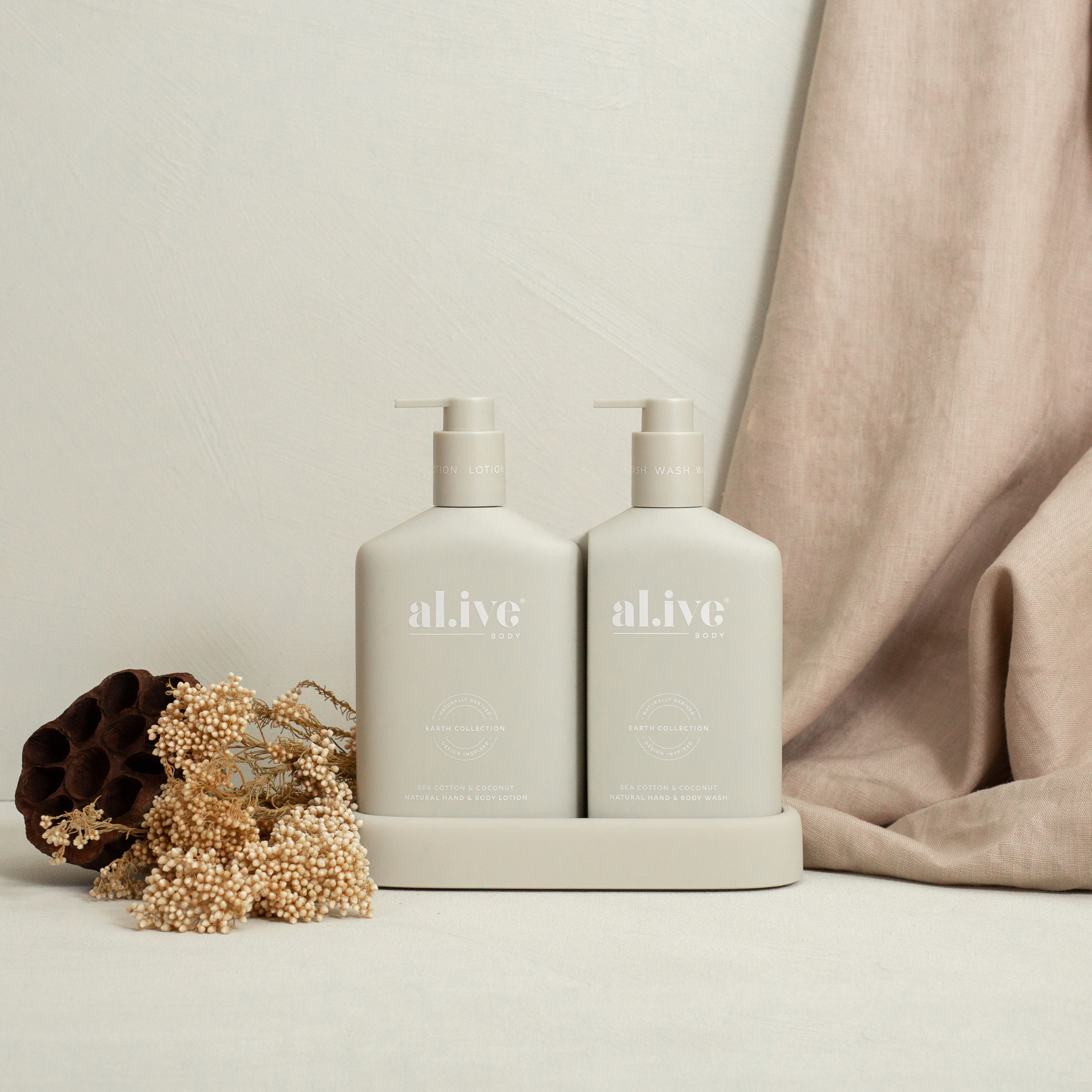 Rodwell and Astor - AL.IVE Wash & Lotion Duo +Tray - Sea Cotton & Coconut