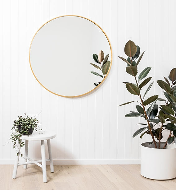 MIDDLE OF NOWHERE Bella Round Mirror - Brass - 80cm