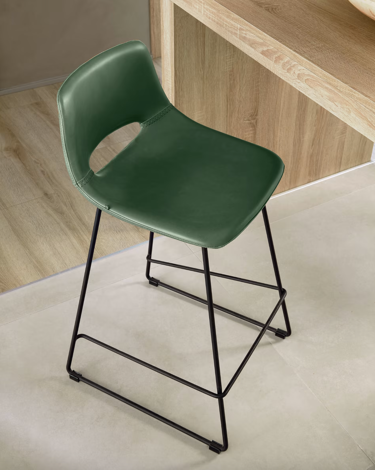 Bowie Vegan Leather Barstool - Green Rodwell and Astor Modern Eclectic Style Brunswick