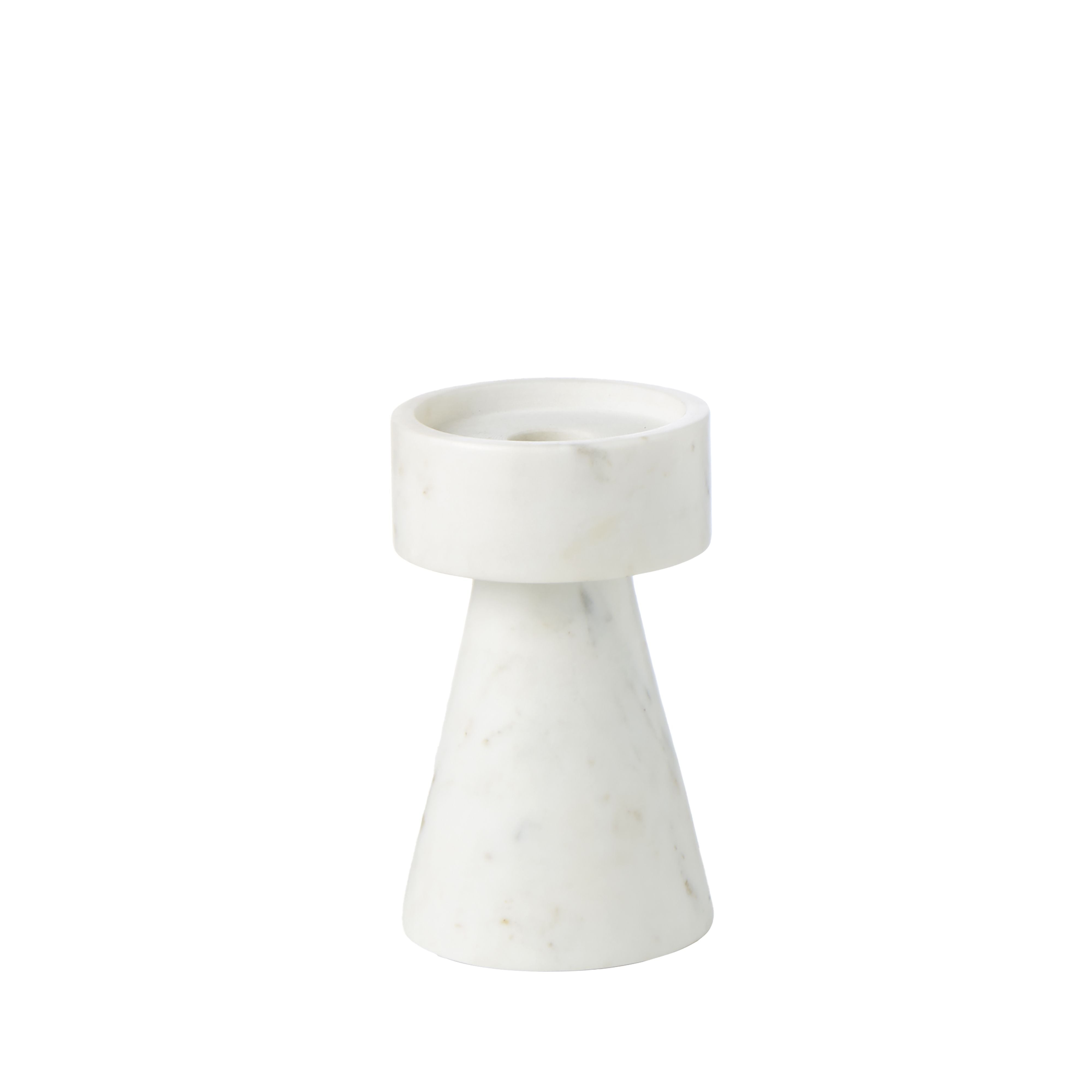 Celia Marble Candle Holder 15cm - White