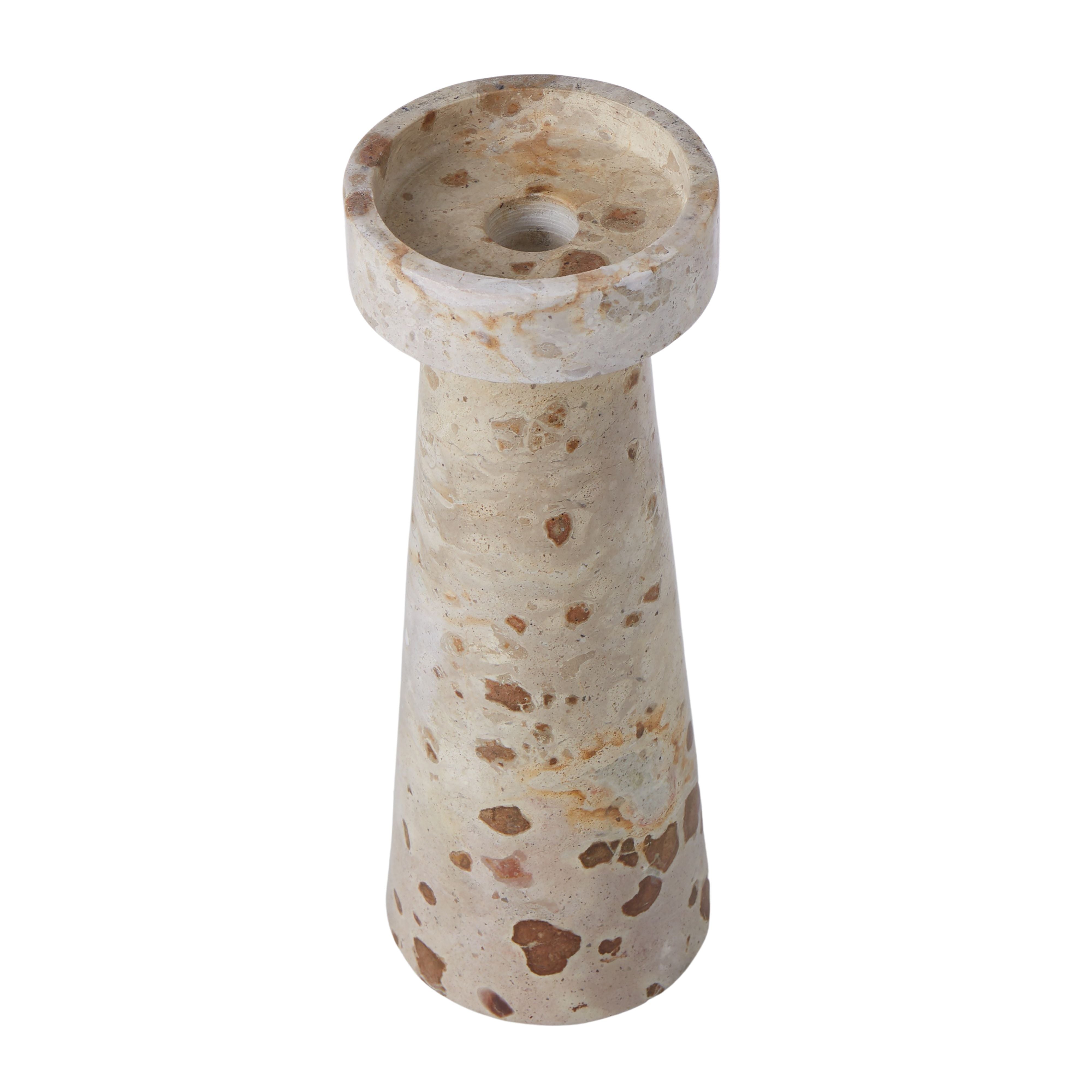 Grand Designs Caprani Marble Candle Holder 25cm - Beige