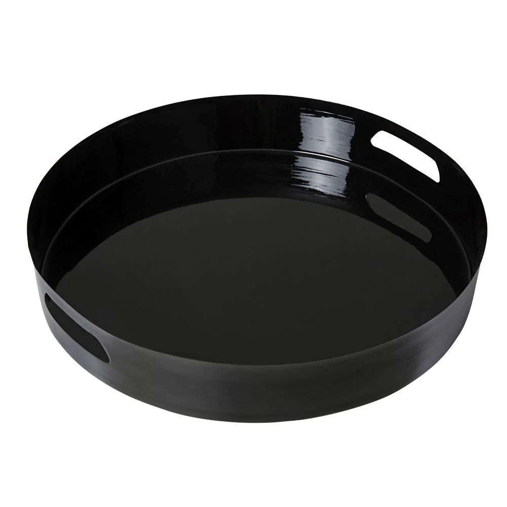 Otto Tray with Handles - Black Enamel - 41cm