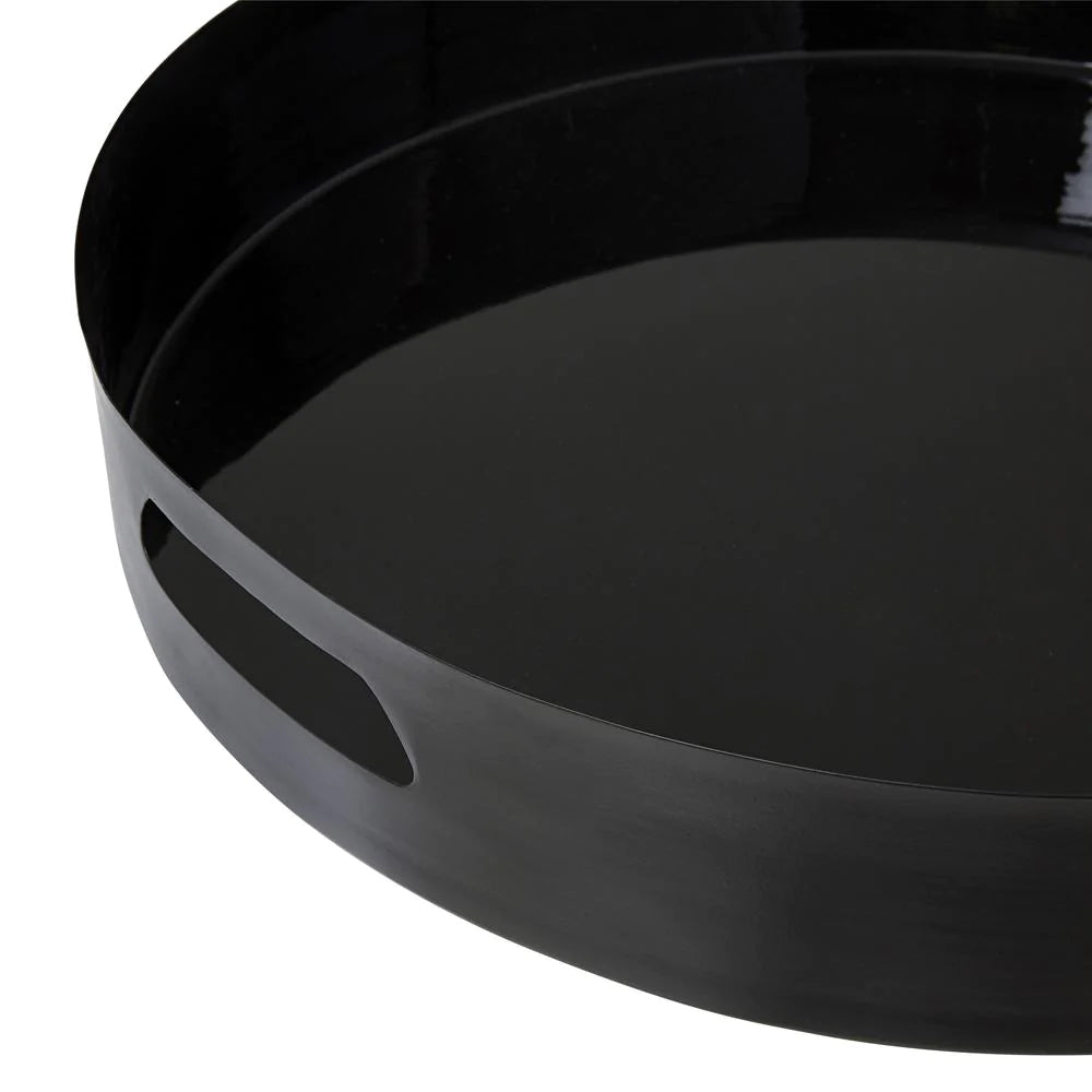 Otto Tray with Handles - Black Enamel - 41cm