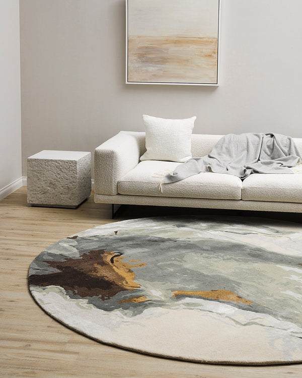 Rodwell and Astor - BAYA Uluru Floor Rug - Sandstone - Round 